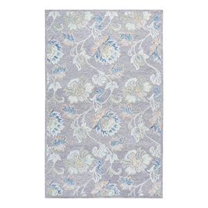 Safavieh Jardin 4'-0&quot x 6'-0&quot Wool and Cotton Hand Tufted Rug in Gray / Blue