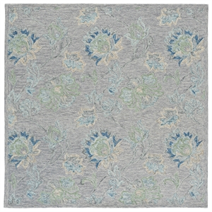 Safavieh Jardin 6'-0&quot x 6'-0&quot Wool and Cotton Hand Tufted Rug in Gray / Blue