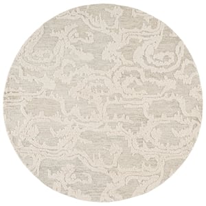 Safavieh Harvest 6'-0&quot x 6'-0&quot Wool and Cotton Hand Tufted Rug in Gray / Ivory