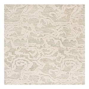 Safavieh Harvest 6'-0&quot x 6'-0&quot Wool and Cotton Hand Tufted Rug in Gray / Ivory