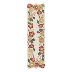 Safavieh Jardin 2'-3&quot x 8'-0&quot Wool and Cotton Hand Tufted Rug in Ivory / Red