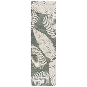Safavieh Jardin 2'-3&quot x 8'-0&quot Wool and Cotton Hand Tufted Rug in Gray / Ivory