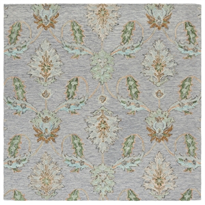 Safavieh Jardin 6'-0&quot x 6'-0&quot Wool and Cotton Hand Tufted Rug in Gray / Green