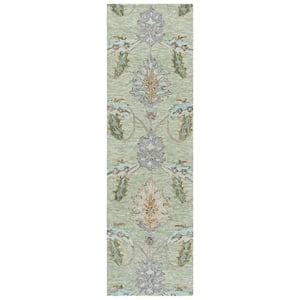 Safavieh Jardin 2'-3&quot x 8'-0&quot Wool and Cotton Hand Tufted Rug in Sage / Green