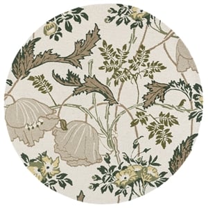 Safavieh Jardin 6'-0&quot x 6'-0&quot Wool and Cotton Hand Tufted Rug in Ivory / Green