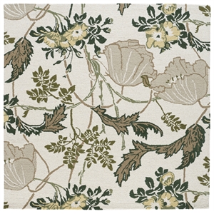 Safavieh Jardin 6'-0&quot x 6'-0&quot Wool and Cotton Hand Tufted Rug in Ivory / Green