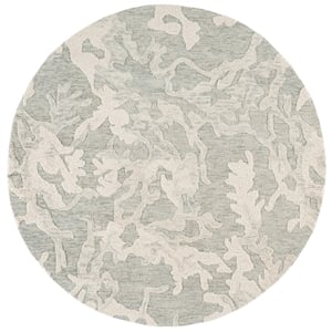 Safavieh Harvest 6'-0&quot x 6'-0&quot Wool and Cotton Hand Tufted Rug inLightGray/Ivory
