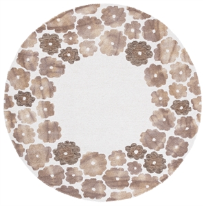 Safavieh Jardin 6'-0&quot x 6'-0&quot Wool Hand Tufted Rug in Beige / Ivory