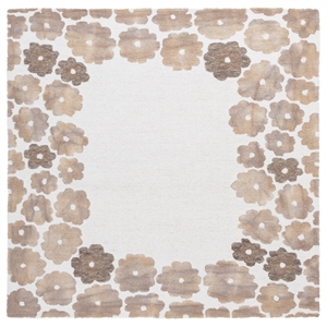 Safavieh Jardin 6'-0&quot x 6'-0&quot Wool Hand Tufted Rug in Beige / Ivory
