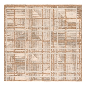 Safavieh Harvest 6'-0&quot x 6'-0&quot Wool Hand Tufted Rug in Gold / Ivory