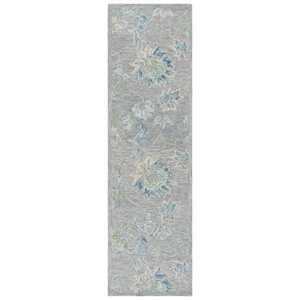 Safavieh Jardin 2'-3&quot x 8'-0&quot Wool and Cotton Hand Tufted Rug in Gray / Blue