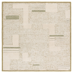 Safavieh Harvest 6'-0&quot x 6'-0&quot Wool Hand Tufted Rug in Green / Ivory