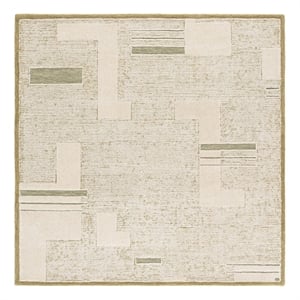 Safavieh Harvest 6'-0&quot x 6'-0&quot Wool Hand Tufted Rug in Green / Ivory