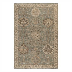 Safavieh Izmir 6'-0&quot x 9'-0&quot Wool Hand Knotted Rug in Light Blue / Ivory