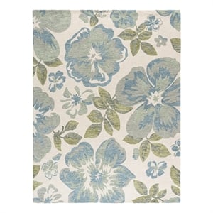 Safavieh Jardin 9'-0&quot x 12'-0&quot Wool and Cotton Hand Tufted Rug in Ivory / Blue