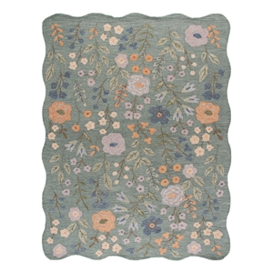Safavieh Jardin 8'-0&quot x 10'-0&quot Wool and Cotton Hand Tufted Rug in Gray / Sage