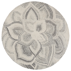 Safavieh Jardin 6'-0&quot x 6'-0&quot Wool and Cotton Hand Tufted Rug in Ivory / Gray