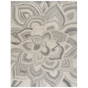 Safavieh Jardin 9'-0&quot x 12'-0&quot Wool and Cotton Hand Tufted Rug in Ivory / Gray