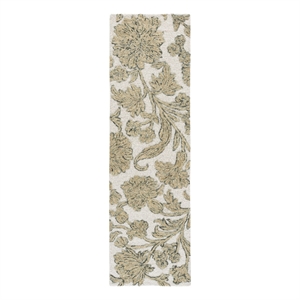 Safavieh Jardin 2'-3&quot x 8'-0&quot Wool and Cotton Hand Tufted Rug in Ivory / Green