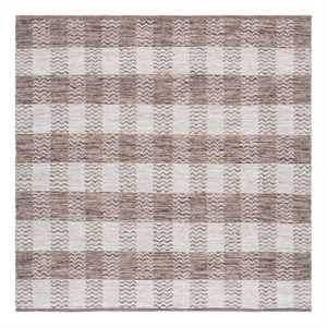 Safavieh Kilim 6'-0&quot x 6'-0&quot Wool and Cotton Hand Woven Rug in Light Gray /Brown