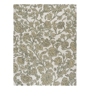 Safavieh Jardin 9'-0&quot x 12'-0&quot Wool and Cotton Hand Tufted Rug in Ivory / Green