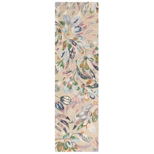 Safavieh Jardin 2'-3&quot x 7'-0&quot Wool and Cotton Hand Tufted Rug in Beige / Blue