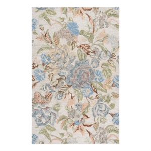 Safavieh Jardin 3'-0&quot x 5'-0&quot Wool and Cotton Hand Tufted Rug in Beige / Blue