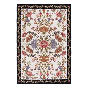 Safavieh Jardin 4'-0&quot x 6'-0&quot Wool and Cotton Hand Tufted Rug in Ivory / Black