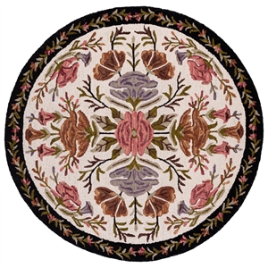 Safavieh Jardin 6'-0&quot x 6'-0&quot Wool and Cotton Hand Tufted Rug in Ivory / Black