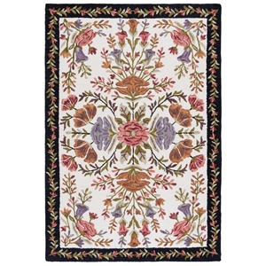 Safavieh Jardin 9'-0&quot x 12'-0&quot Wool and Cotton Hand Tufted Rug in Ivory / Black
