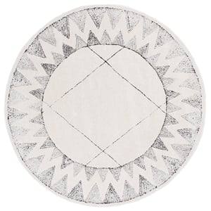 Safavieh Kenya 6'-0&quot x 6'-0&quot Wool  Hand Tufted Rug in Ivory / Black