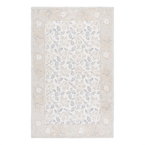 Safavieh Jardin 5'-0&quot x 8'-0&quot Wool and Cotton Hand Tufted Rug in Ivory / Gray