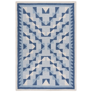 Safavieh Kenya 4'-0&quot x 6'-0&quot Wool  Hand Tufted Rug in Blue / Ivory