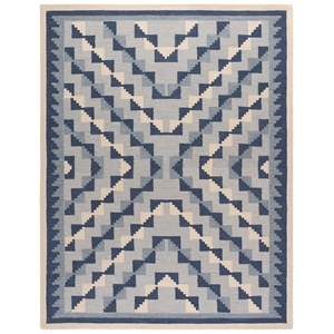 Safavieh Kenya 9'-0&quot x 12'-0&quot Wool  Hand Tufted Rug in Blue / Ivory