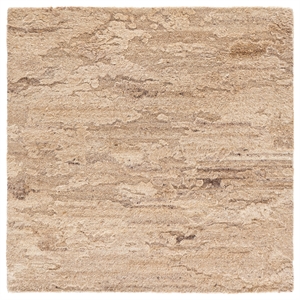 Safavieh Kenya 6'-0&quot x 6'-0&quot Wool and Cotton Hand Tufted Rug in Brown / Beige