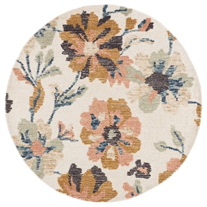 Safavieh Jardin 6'-0&quot x 6'-0&quot Wool and Cotton Hand Tufted Rug in Ivory / Blue