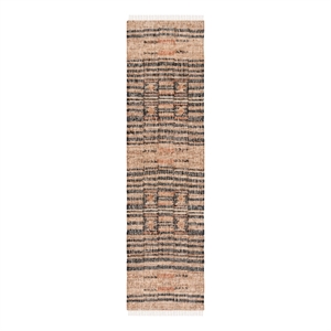 Safavieh Kilim 2'-3&quot x 13'-0&quot Jute and Cotton Flat Weave Rug in Natural / Black
