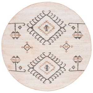 Safavieh Kilim 9'-0&quot x 9'-0&quot Jute Flat Weave Rug in Ivory / Black