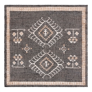 Safavieh Kilim 9'-0&quot x 9'-0&quot Jute Flat Weave Rug in Black / Ivory