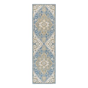 Safavieh Metro 2'-3&quot x 8'-0&quot Wool and Cotton Hand Tufted Rug in Blue / Beige