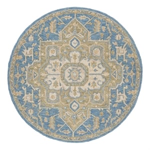 Safavieh Metro 6'-0&quot x 6'-0&quot Wool and Cotton Hand Tufted Rug in Blue / Beige