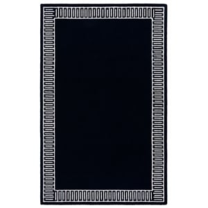 Safavieh Metro 4'-0&quot x 6'-0&quot Wool and Cotton Hand Tufted Rug in Navy / Ivory