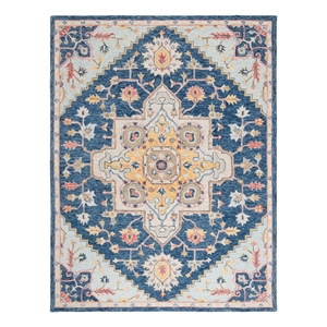 Safavieh Metro 9'-0&quot x 12'-0&quot Wool and Cotton Hand Tufted Rug in Navy / Beige