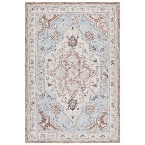 Safavieh Metro 9'-0&quot x 12'-0&quot Wool and Cotton Hand Tufted Rug in Beige / Blue