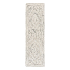 Safavieh Metro 2'-3&quot x 8'-0&quot Wool and Cotton Hand Tufted Rug in Light Gray/Ivory