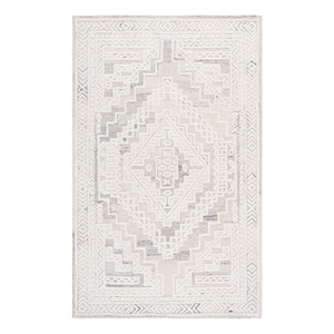 Safavieh Metro 5'-0&quot x 8'-0&quot Wool and Cotton Hand Tufted Rug in Light Gray/Ivory