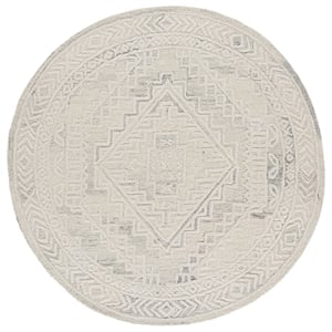 Safavieh Metro 6'-0&quot x 6'-0&quot Wool and Cotton Hand Tufted Rug in Light Gray/Ivory