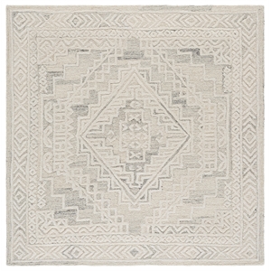 Safavieh Metro 6'-0&quot x 6'-0&quot Wool and Cotton Hand Tufted Rug in Light Gray/Ivory