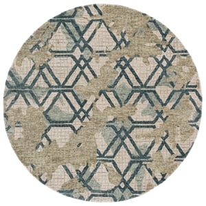 Safavieh Metro 6'-0&quot x 6'-0&quot Wool and Cotton Hand Tufted Rug in Green / Beige