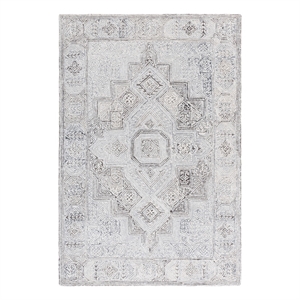 Safavieh Metro 4'-0&quot x 6'-0&quot Wool Hand Tufted Rug in Gray / Ivory